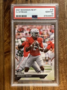 CJ STROUD 2021 TOPPS NOW BOWMAN NEXT ROOKIE CARD #10 TEXANS OHIO PR 1831 PSA 10 - Picture 1 of 2