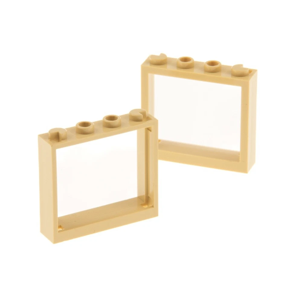 2x Lego Fenster Rahmen 1x4x3 beige ohne Scheibe 76052 4840 31026 60594 - Bild 1 von 1