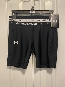 Under Armour Girls Large Fitted Shorts Compression Black Sports Gymnastics - Picture 1 of 5