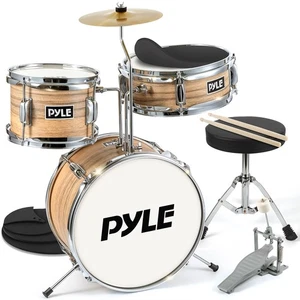 Pyle 13'' 3-Piece Kids/Junior Metallic Striped Yellow Matt Set with Throne - Afbeelding 1 van 7