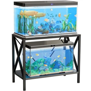 X-Shape 40 Gallon Fish Tank Stand 500lbs Capacity for Metal Aquarium Stand - Picture 1 of 8