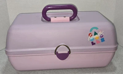VTG Caboodles 3 Tier Mirrored Makeup Jewelry Case Organizer Pink 80s 90s READ  - Image 1 of 4