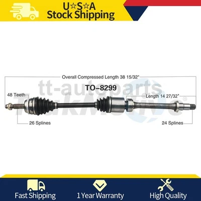 Junta de eje CV delantera derecha para Toyota Camry 2017 2016 2015 2014 2013 2012 Foto 1 de 2