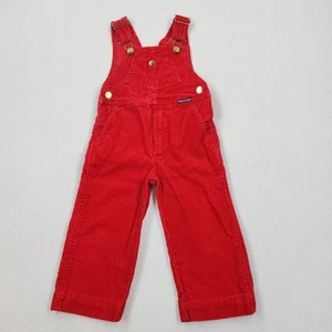 Vtg 80s Red Corduroy Bib Overalls size 3T JC Penny Toddletime 28-32lbs - Picture 1 of 9