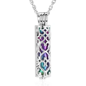 Cylinder Urn Necklace for Ashes for Women Men Cremation Jewelry Keepsake Memo... - Picture 1 of 7