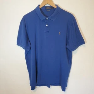 Polo Ralph Lauren Para Hombres XL Mediano Azul Pima Suave Tacto Algodón Carne Pony Camisa - Imagen 1 de 5
