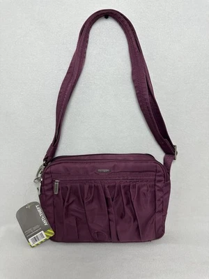 Travelon противоугонная классическая необходимая сумочка-мессенджер фиолетовый баклажан слива - Изображение 1 из 4
