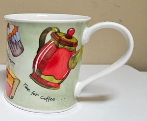 DUNOON Green Stoneware Coffee Mug Tea Party by Emma Ball Made in England - Picture 1 of 8