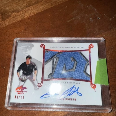 GAVIN SHEETS 2017 Leaf Trinity PATCH AUTOGRAPH 03/10 CHICAGO WHITE SOX Rookie - Image 1 of 2
