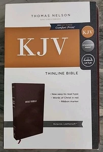 King James Bible KJV Thinline Bible (Burgundy, Leathersoft, Comfort Print) - Picture 1 of 11