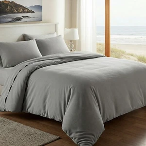 Duvet Cover Set 3 Piece Soft Double Brushed Duvet Covers with Button Closure - Picture 1 of 5