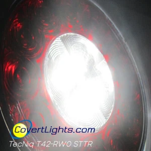 TecNiq 4" Round Red STTw/ REVERSE Lights Truck T42-RW0T-1 USA - Picture 1 of 14