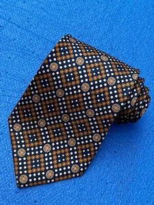 Authentic BALLY Of Switzerland Dots Plaid Design On Multicolor Silk Wide Necktie - Picture 1 of 13