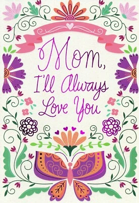 Cute MOTHER'S DAY Card FOR MOM, Butterfly Flowers by Hallmark + Envelope - Image 1 of 4