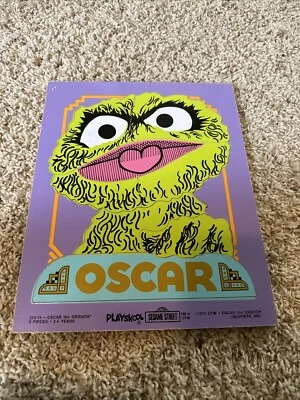 Bandeja de madera vintage 1974 Oscar the Grouch rompecabezas Plaza Sésamo Playskool púrpura Foto 1 de 4