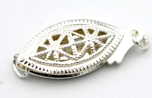Genuine Sterling Silver Filigree Fish Bead Stringing or Pearl Clasp -Free post - Picture 1 of 6