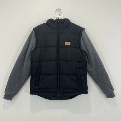 Rip Curl Puffy Jacket Unisex Adult S Black/Grey Full Zip Lined Casual - Image 1 of 4