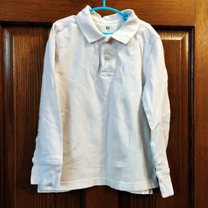 GAP Kids White Polo Shirt Long Sleeve Size Small - Picture 1 of 5
