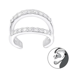 O&S Ohrklemme Silber 925 Ear Cuff Ohrring ohne Loch tragbar Zirkonia Geschenk - Bild 1 von 2