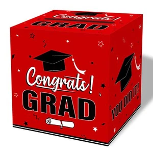 Graduation Card Box 2025 Red Foldable Cardboard Card Box for Party 2025 Gradu... - Picture 1 of 6