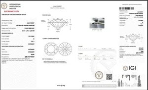 1.10CT -ROUND DIAMOND- G COLOUR, VVS1 CLARITY, XXX- CVD , IGI CERTIFIED. - Picture 1 of 4
