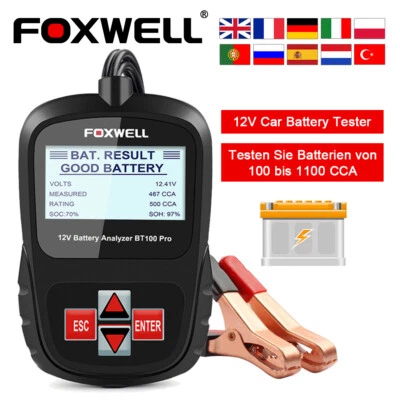 FOXWELLBT100 Auto Batterietester Digital KFZ Diagnosegerät Akku Prüfer Testgerät - Bild 1 von 4