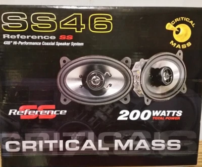 CRITICAL MASS 音频 SS46 GM 4X6 扬声器 最佳 DASH 声音 同轴组件 美国 — 第 1/4 张图片