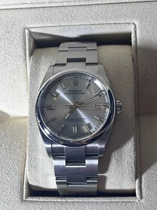Rolex Oyster Perpetual 126000 Silver Oyster Bracelet with Silver Bezel - Picture 1 of 3