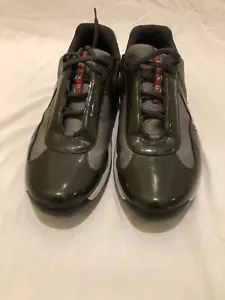 Prada America's Cup Black Patent Sneakers Men's Size 9 - Picture 1 of 20