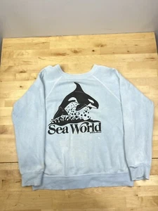 Vintage 80s Seaworld Pullover Sweater Adult Small Blue Shamu Casual #7584 - Picture 1 of 9