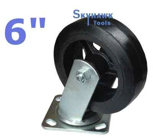 Ruedas giratorias giratorias de 6" para rueda de goma dura industrial - Imagen 1 de 2