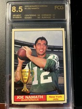 JOE NAMATH ROOKIE ALL STAR SERIES BASEBALL CARD-GRADED 8.5