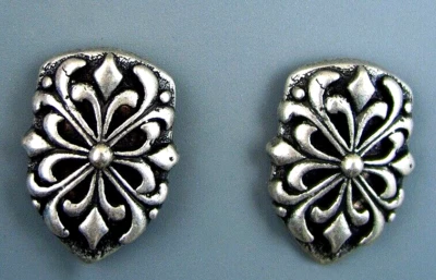 METAL- 2 -BUTTON SET - ANTIQUE SILVER FINISH - Image 1 of 4