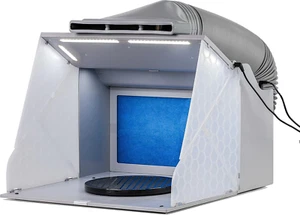 Master Airbrush Portable Hobby Airbrush Paint Spray Booth Kit with 4 LED Lights, - Picture 1 of 12