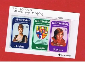 St. Kitts #93-95  MNH OG  21st  Birthday   Free S/H - Picture 1 of 1