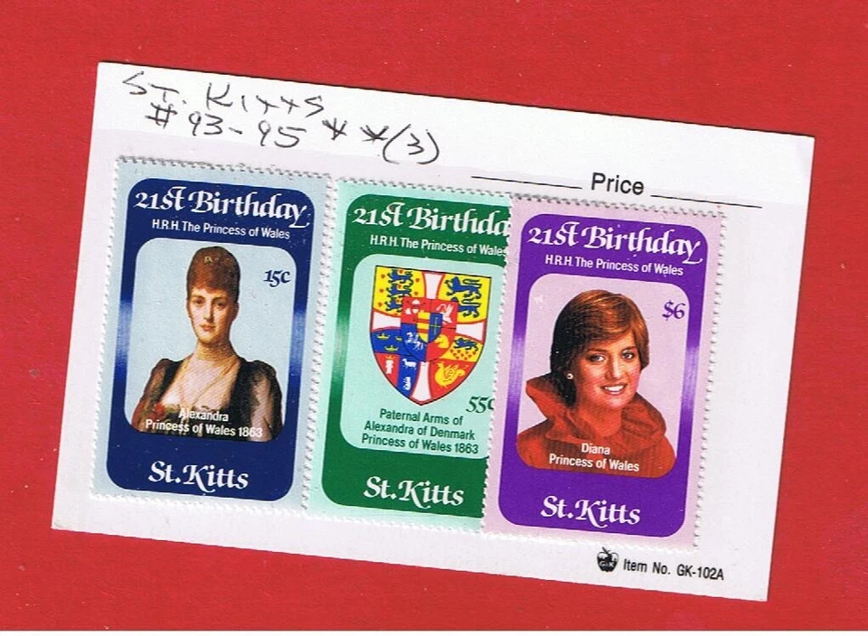St. Kitts #93-95  MNH OG  21st  Birthday   Free S/H - Image 1 of 1