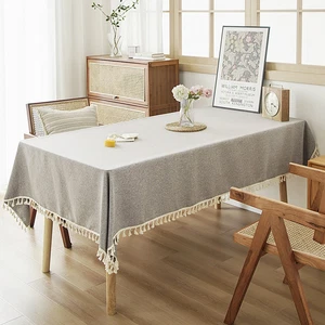 Tablecloth Rectangular Dining Table Cloth Home Decor Tassel Lace Tablecloth - Picture 1 of 16
