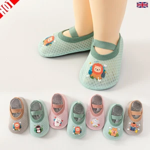 UK Toddler Girls Boys Slippers Cotton Socks Soft Sole Shoes Anti-Slip Size Baby - Picture 1 of 20