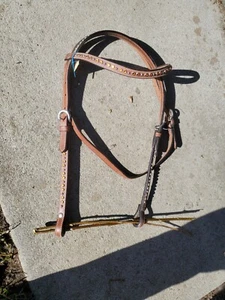 new BROWBAND HEADSTALL with SMALL 🍊 ORANGE CRYSTALS AND SILVER STUDS - Picture 1 of 4