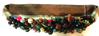 Cinturón Carolyn Tanner Tono Tierra Cuentas Diseño Boho Ajustable De Colección Hippie Artístico Foto 1 de 4