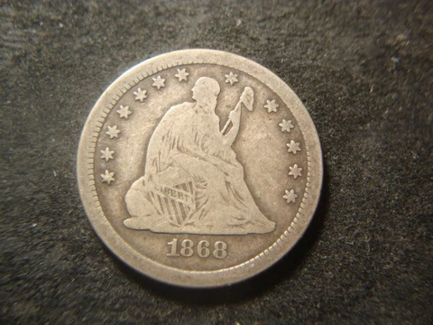 1868-S F VF Seated Liberty Quarter Nice Coin RXR CHX Cover