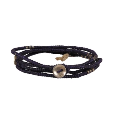 Pulsera envolvente convertible con cordón de cuentas M Cohen púrpura collar de plata .925 Foto 1 de 4