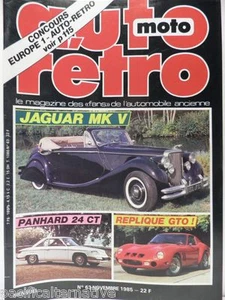 Revue AUTO RETRO magazine n° 63 - novembre 1985 collection jaguar MK V panhard - Imagen 1 de 1