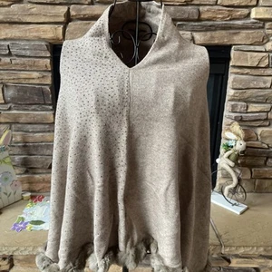 NWT La Fiorentina Fur Wrap One Size Oatmeal - Picture 1 of 10