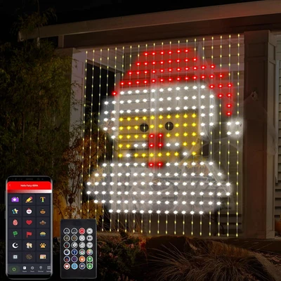 6.6x6.6FT Smart 400 LED Curtain Fairy Lights App Remote Music Sync DIY Decor - Image 1 of 4
