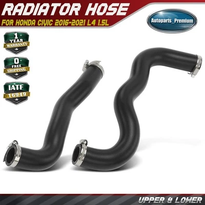 Juego de 2 mangueras de refrigerante de radiador superior e inferior para Honda Civic 2016-2021 L4 1,5 L Foto 1 de 4