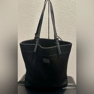MICHAEL KORS MK Neoprene Jet Set black MK tote purse - Picture 1 of 11