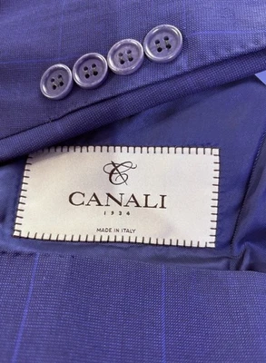 CANALI 1934 Mens Sport Coat Modern Blue Check Dual Vent US 36R  READ DESCRIPTION - Image 1 of 4