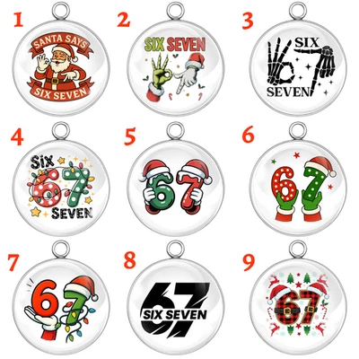 67 Meme Trend Christmas Glass Cabochon Charms • 9 Designs • 14mm 18mm 25mm - Image 1 of 4