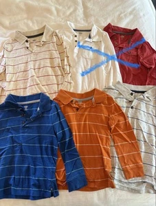 NICE Set Of 4 Boys Sz 5T Cotton Long Sleeve Polo Shirts Old Navy Great Condition - Picture 1 of 3